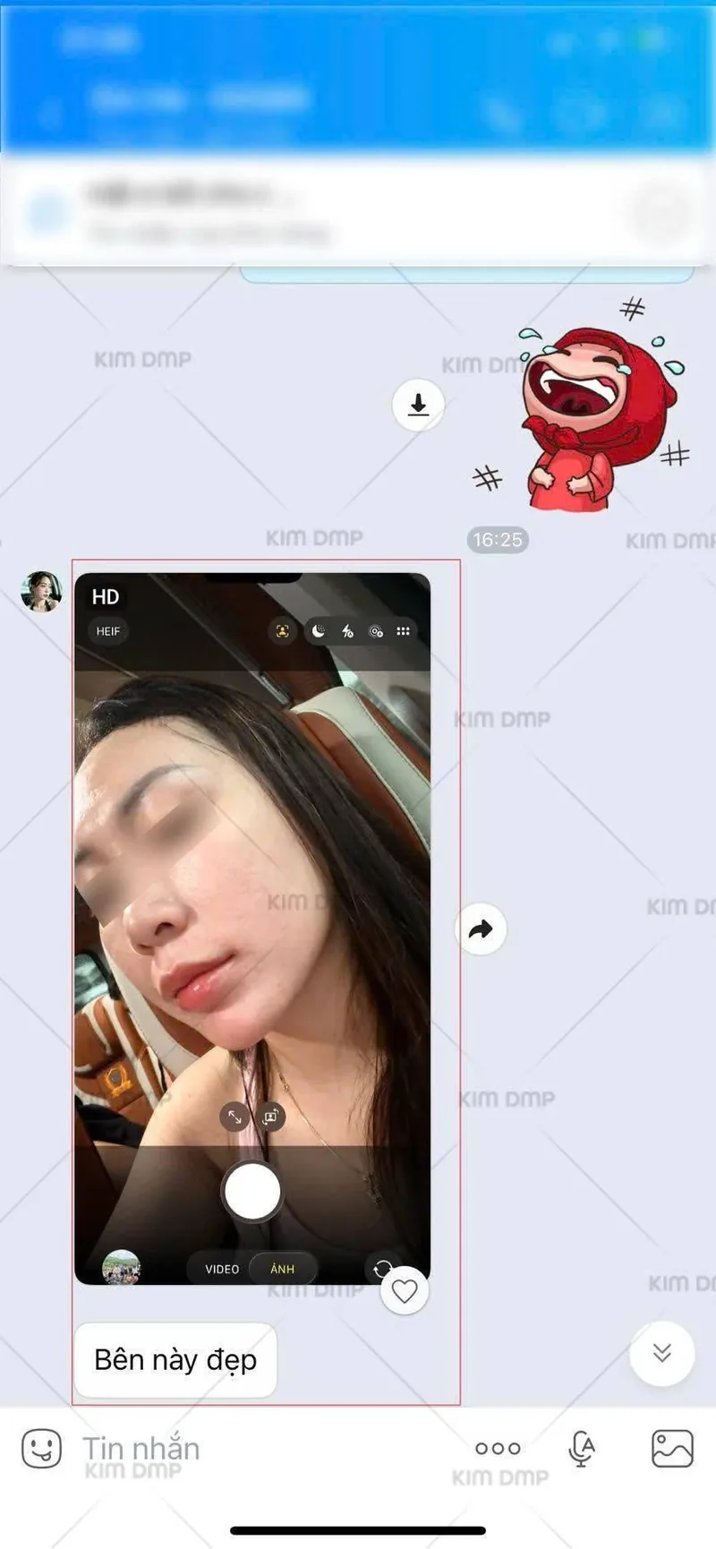 Tin nhắn khách hàng phản hồi về tình trạng da
