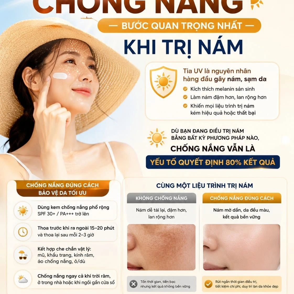 Chống nắng cho người bị nám